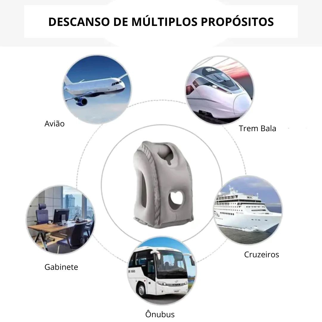 AirComfort - Travesseiro de Viagem Inflável [Acessorios de viagem] - AirComfort - Travesseiro de Viagem Inflável Bagagem Vip 