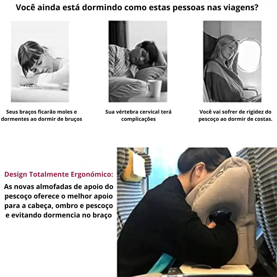 AirComfort - Travesseiro de Viagem Inflável [Acessorios de viagem] - AirComfort - Travesseiro de Viagem Inflável Bagagem Vip 