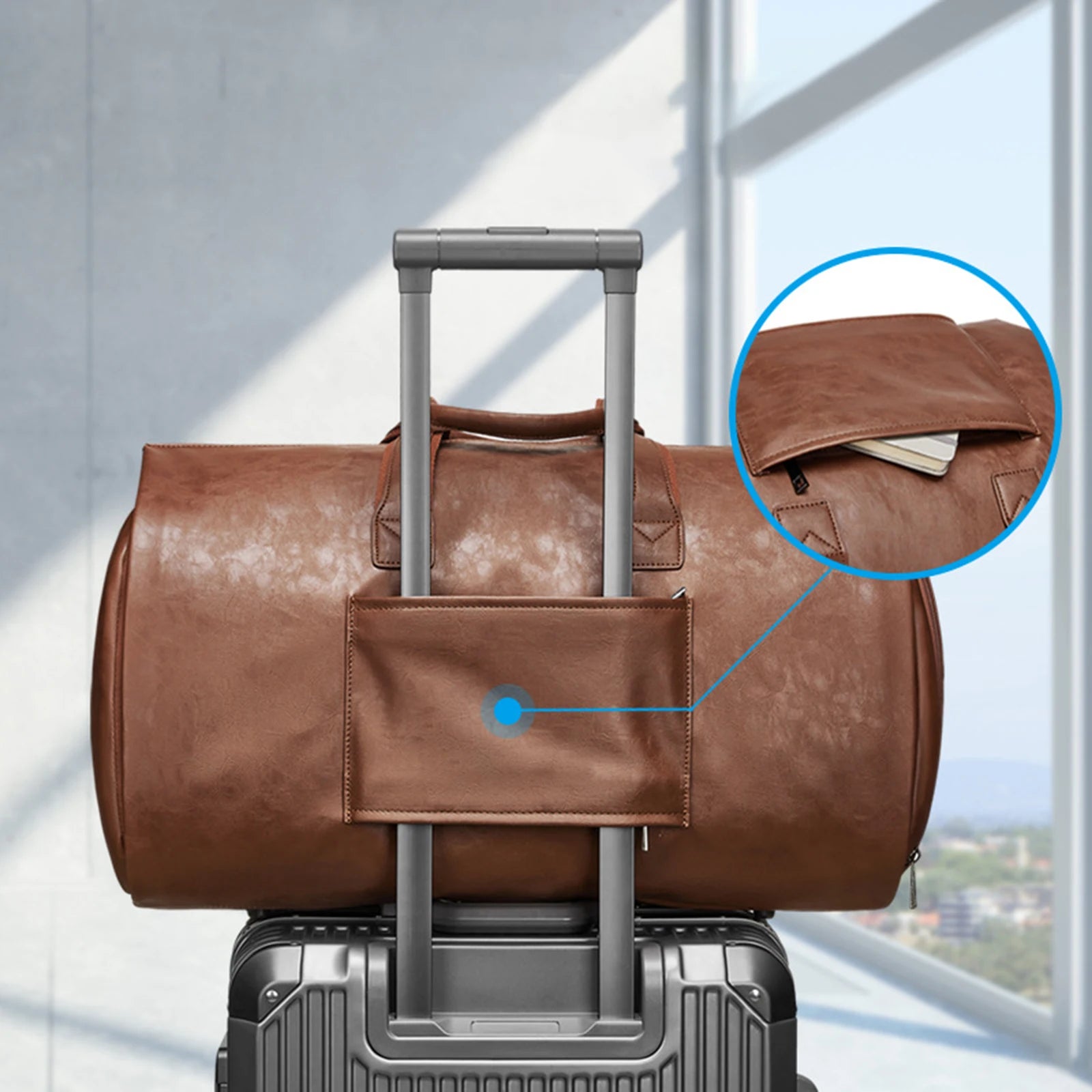 Bag Max - Bolsa em couro com compartimento para sapatos [Malas - Bolsa] - Bag Max - Bolsa em couro com compartimento para sapatos Bagagem Vip 