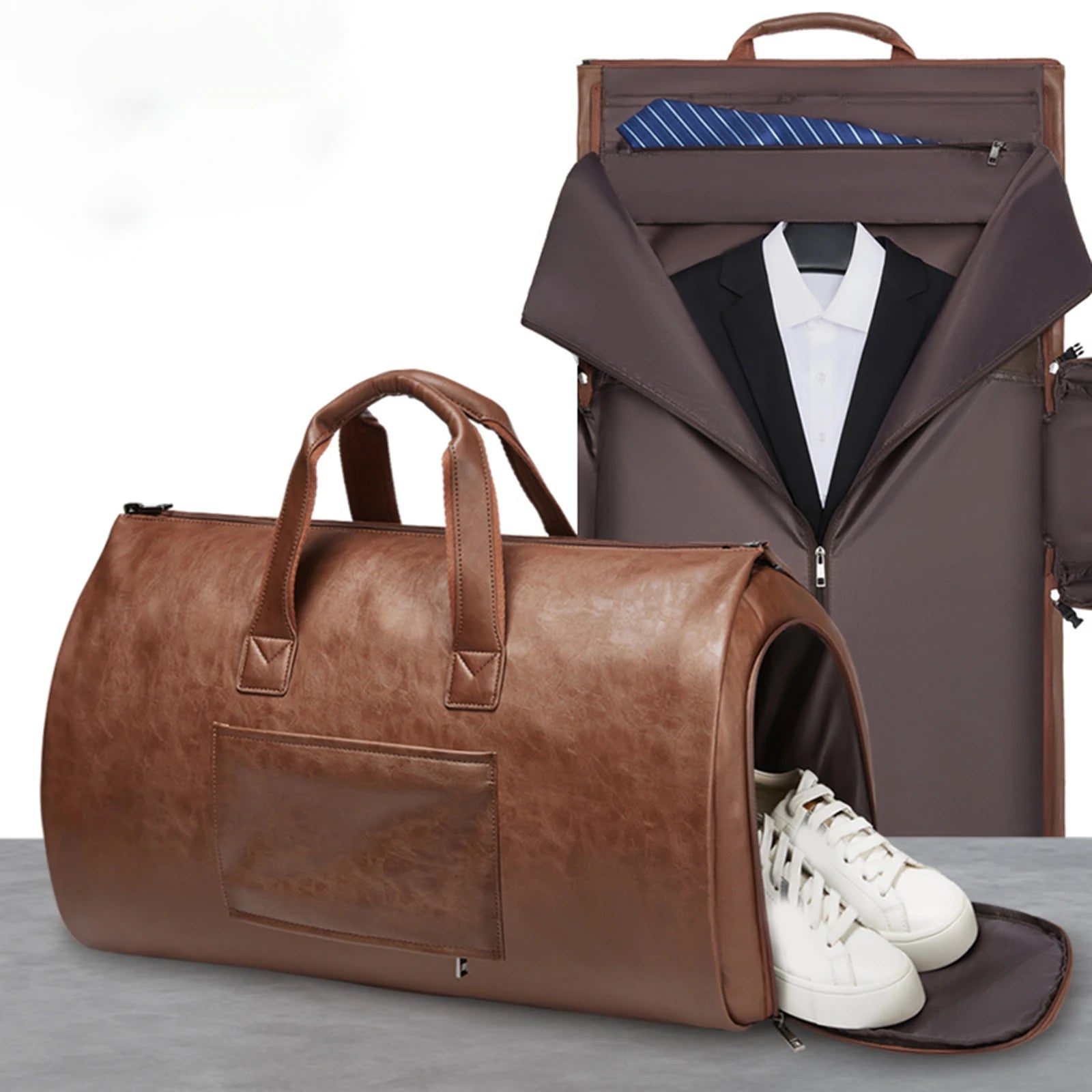 Bag Max - Bolsa em couro com compartimento para sapatos [Malas - Bolsa] - Bag Max - Bolsa em couro com compartimento para sapatos Bagagem Vip 