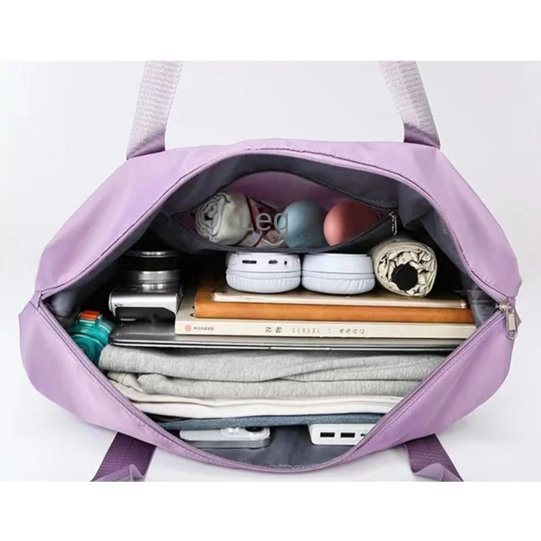 Bolsa expansível feminina preta com zíper de expansão e maior capacidade de armazenamento