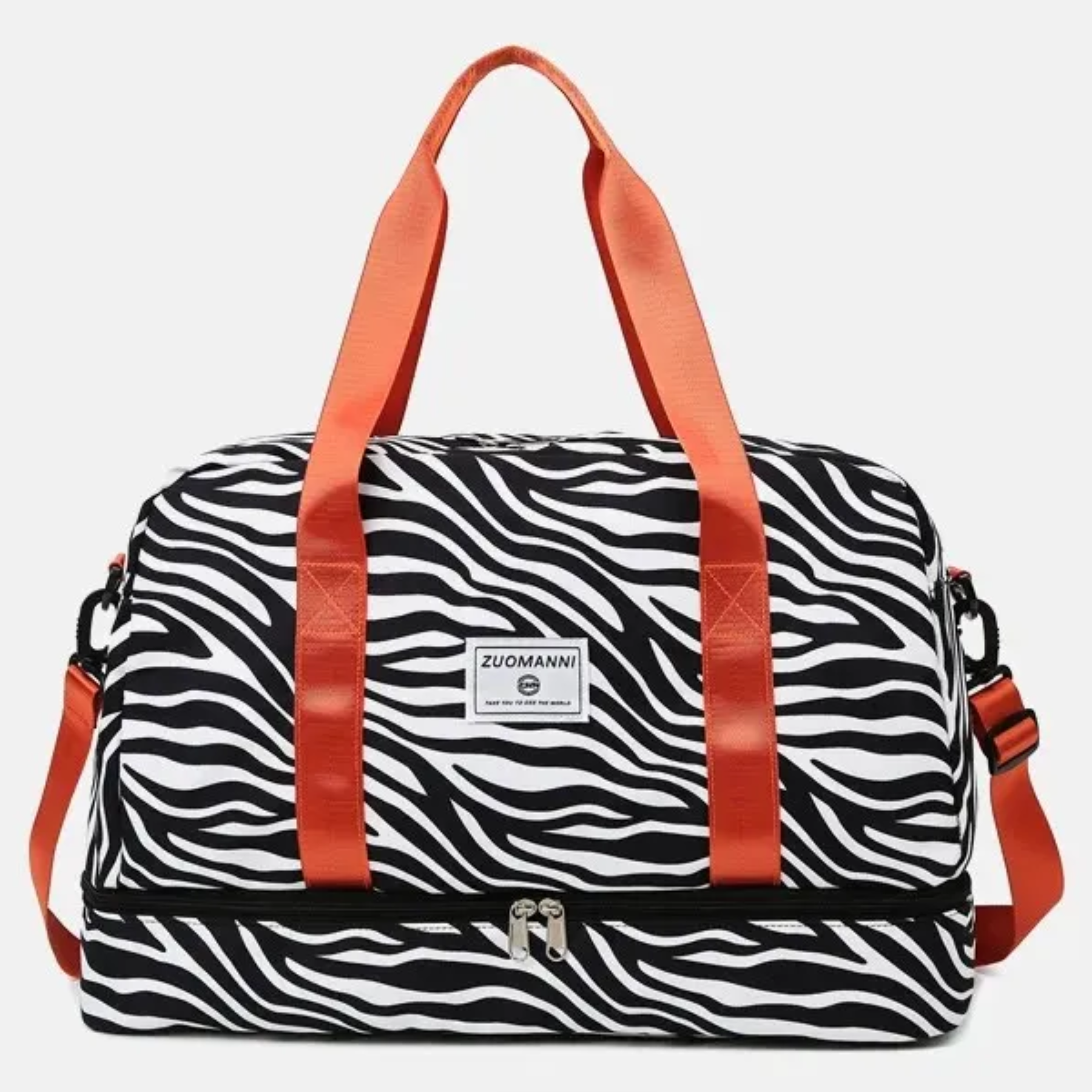Bolsa feminina grande capacidade estampa zebra, ideal para carregar tudo com estilo.