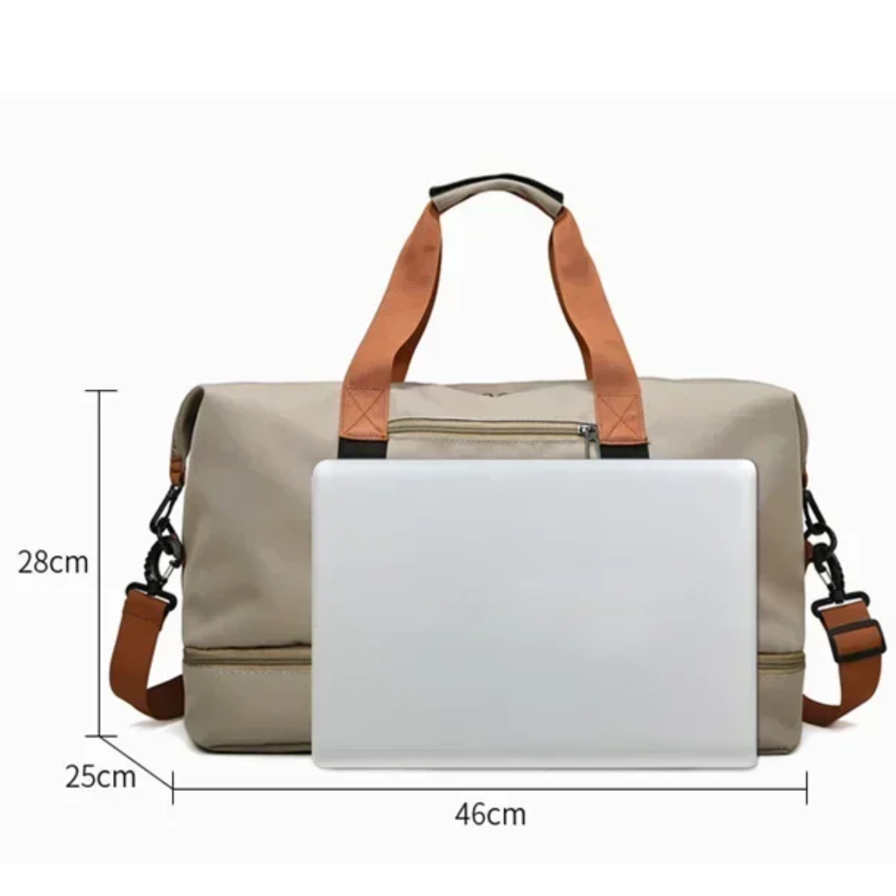 Bolsa de viagem feminina bege UltraPack com alça tiracolo ajustável