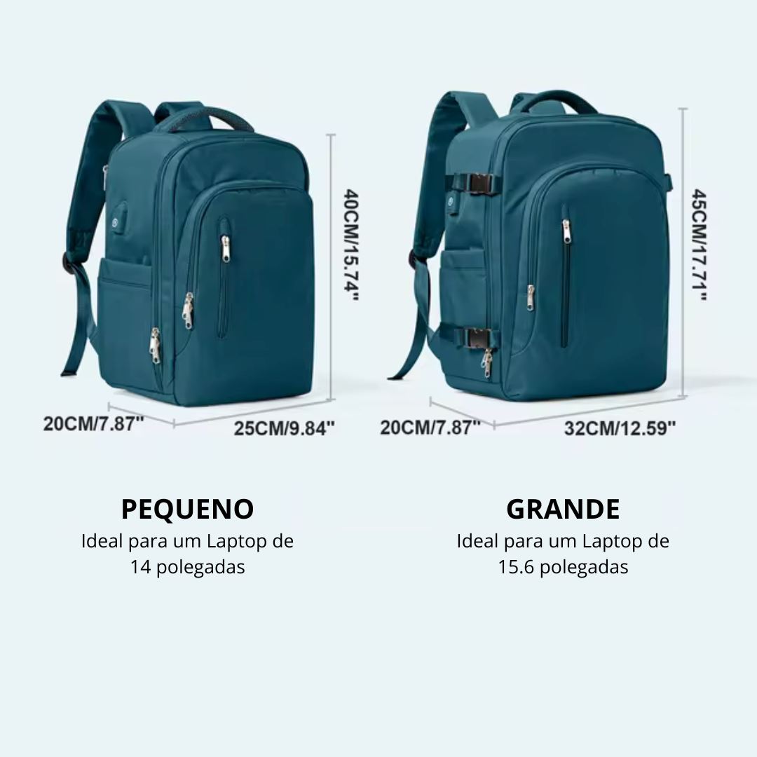 CabinReady - Mochila de Viagem Unisex [Mochila Unisex] - CabinReady - Mochila de Viagem Unisex Bagagem Vip Azul Pavão Pequeno 