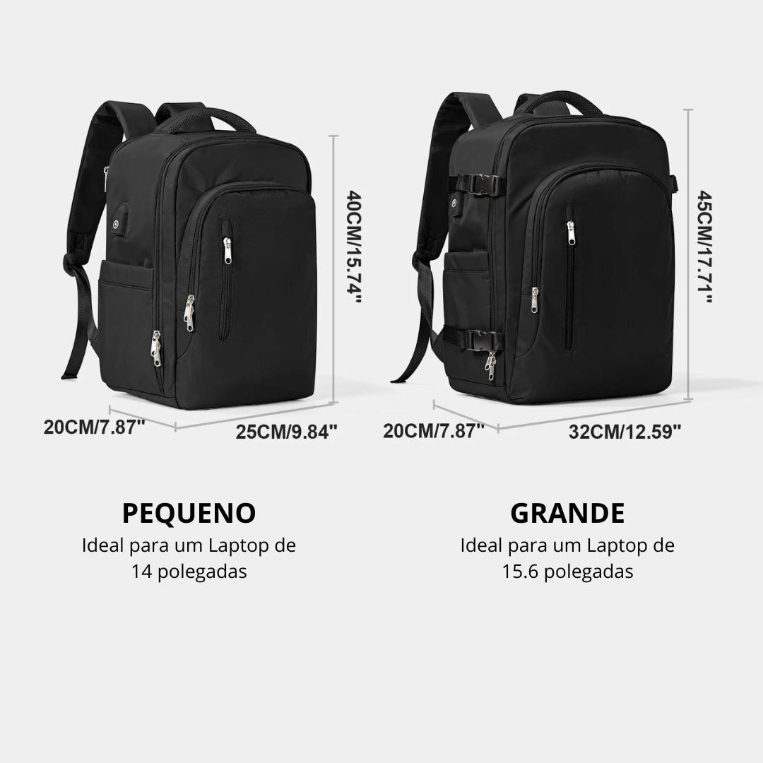 CabinReady - Mochila de Viagem Unisex [Mochila Unisex] - CabinReady - Mochila de Viagem Unisex Bagagem Vip Preto Pequeno 