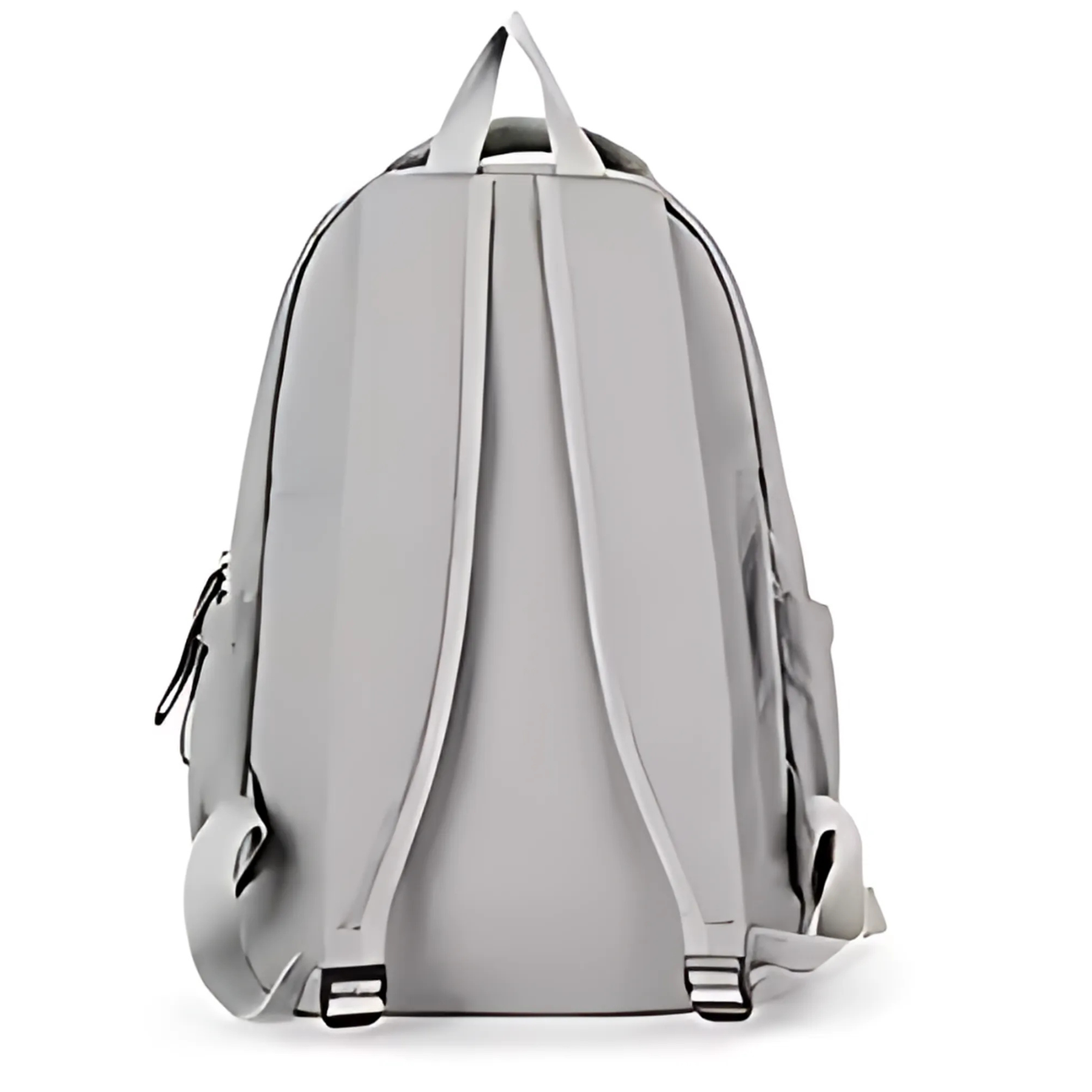 Detalhes da mochila EduWork cinza com zíper duplo reforçado