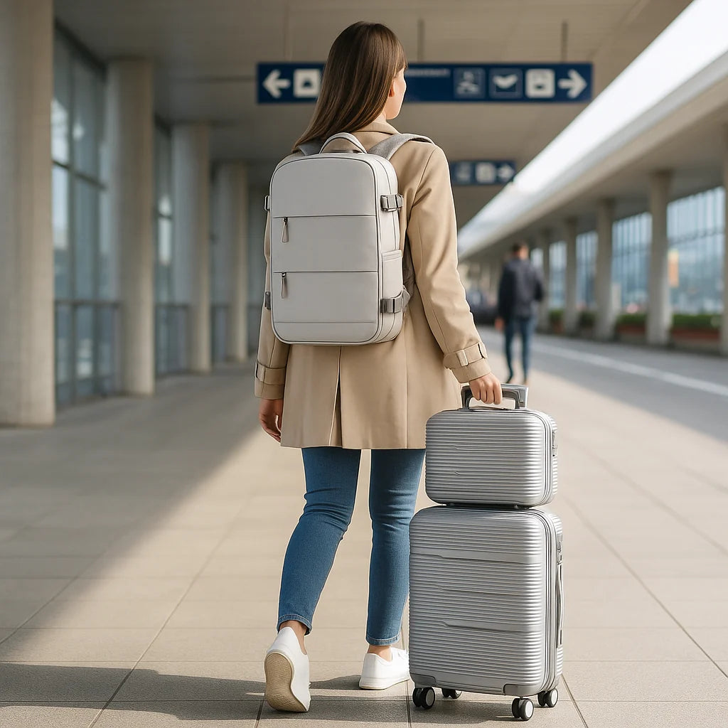 Kit Malas De Viagem Feminino Cinza TripVault Trio