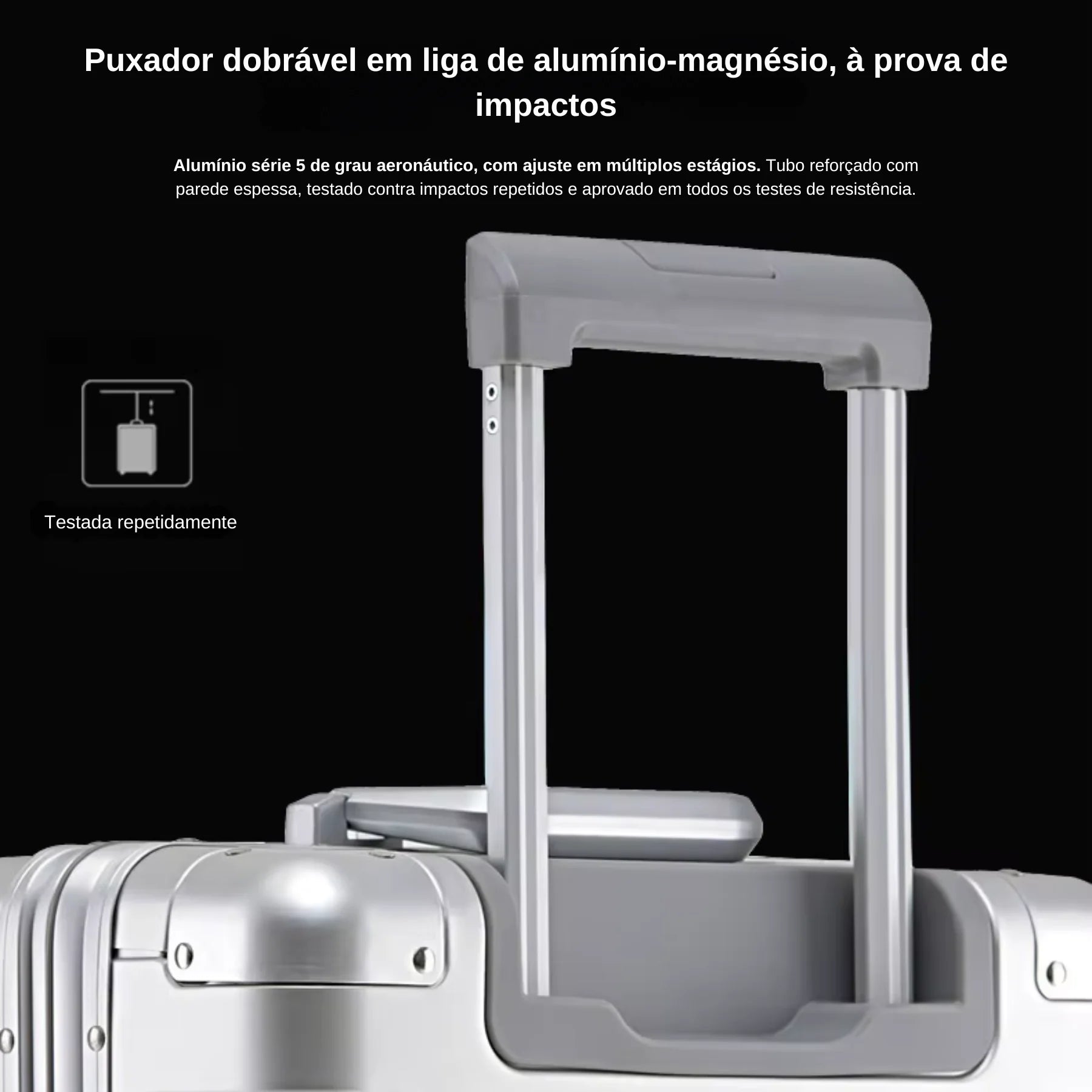Mala de Viagem AeroTrek Alum�nio e Magn�sio � Bagagem de M�o com Rodinhas 360�
