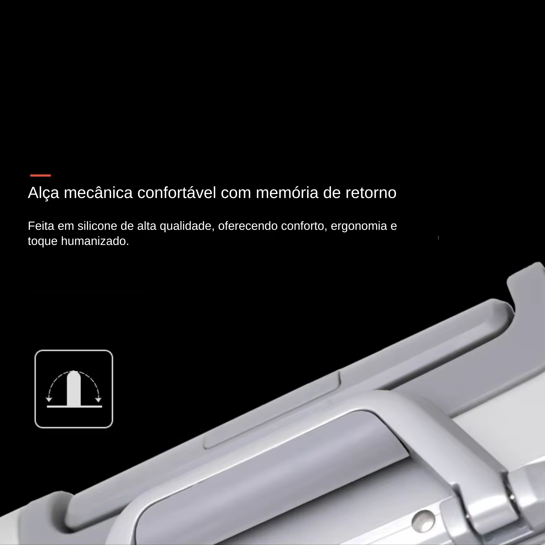Corpo metálico reforçado da mala AeroTrek prata contra impactos e colisões