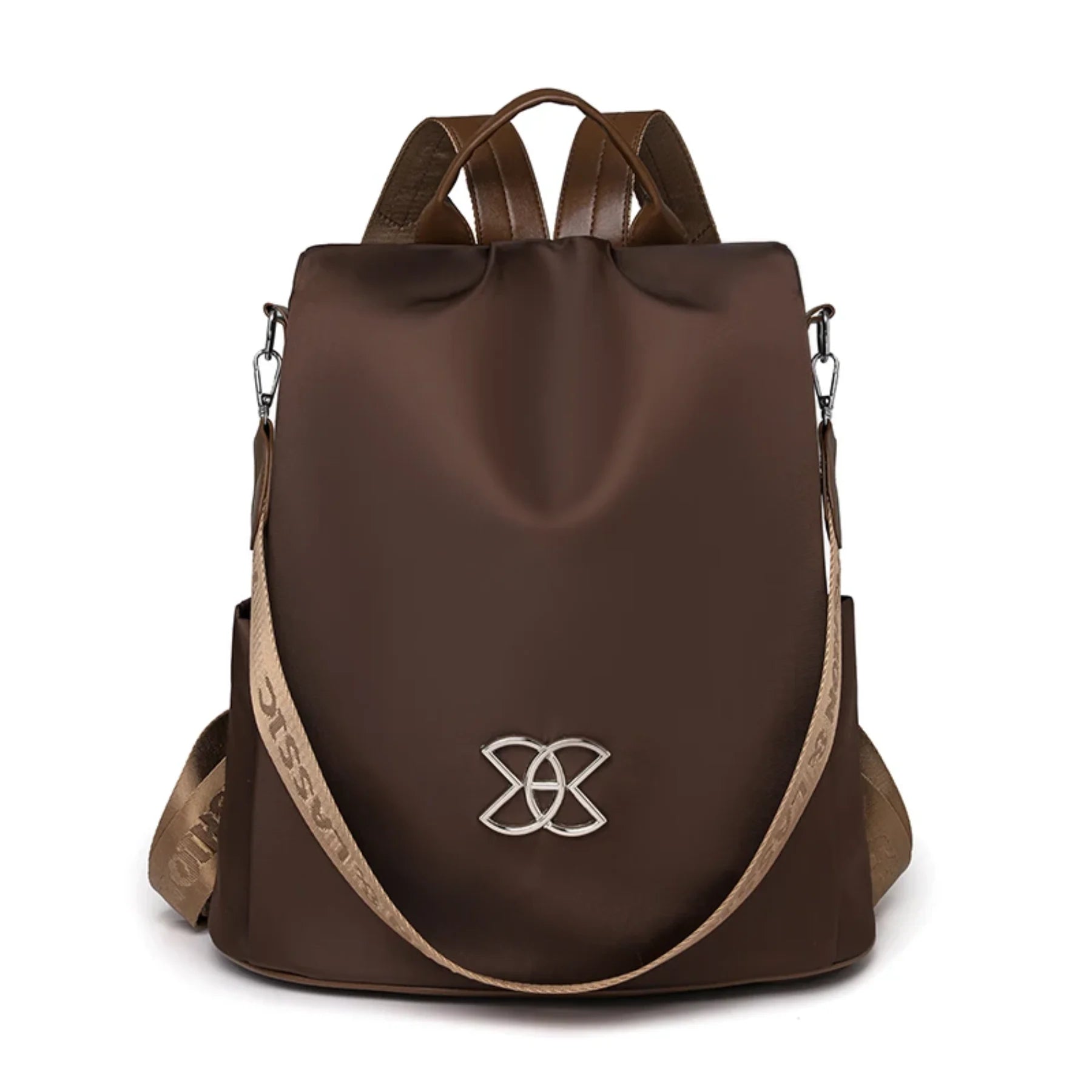 Mochila Bolsa Feminina StyleClass Marrom + 2 Carteiras