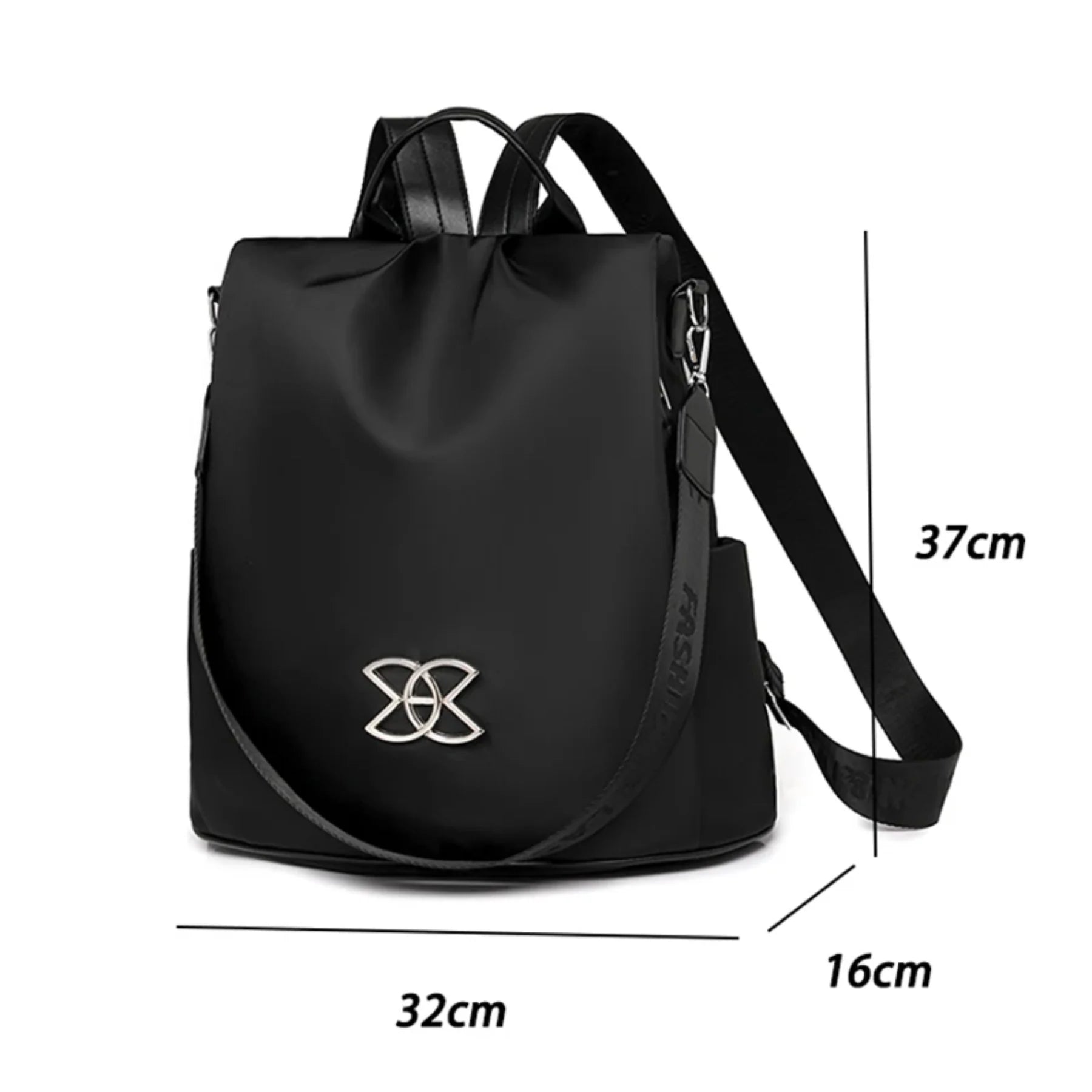 Mochila Bolsa Feminina StyleClass Preta + 2 Carteiras