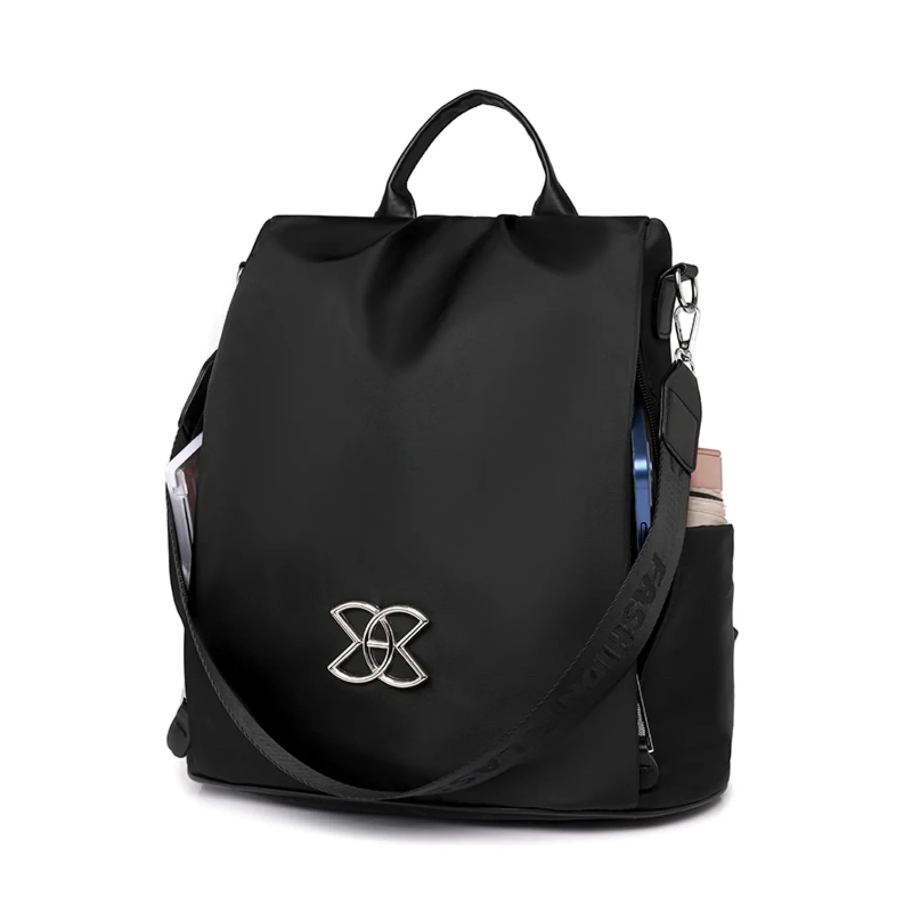 Mochila Bolsa Feminina StyleClass Preta + 2 Carteiras