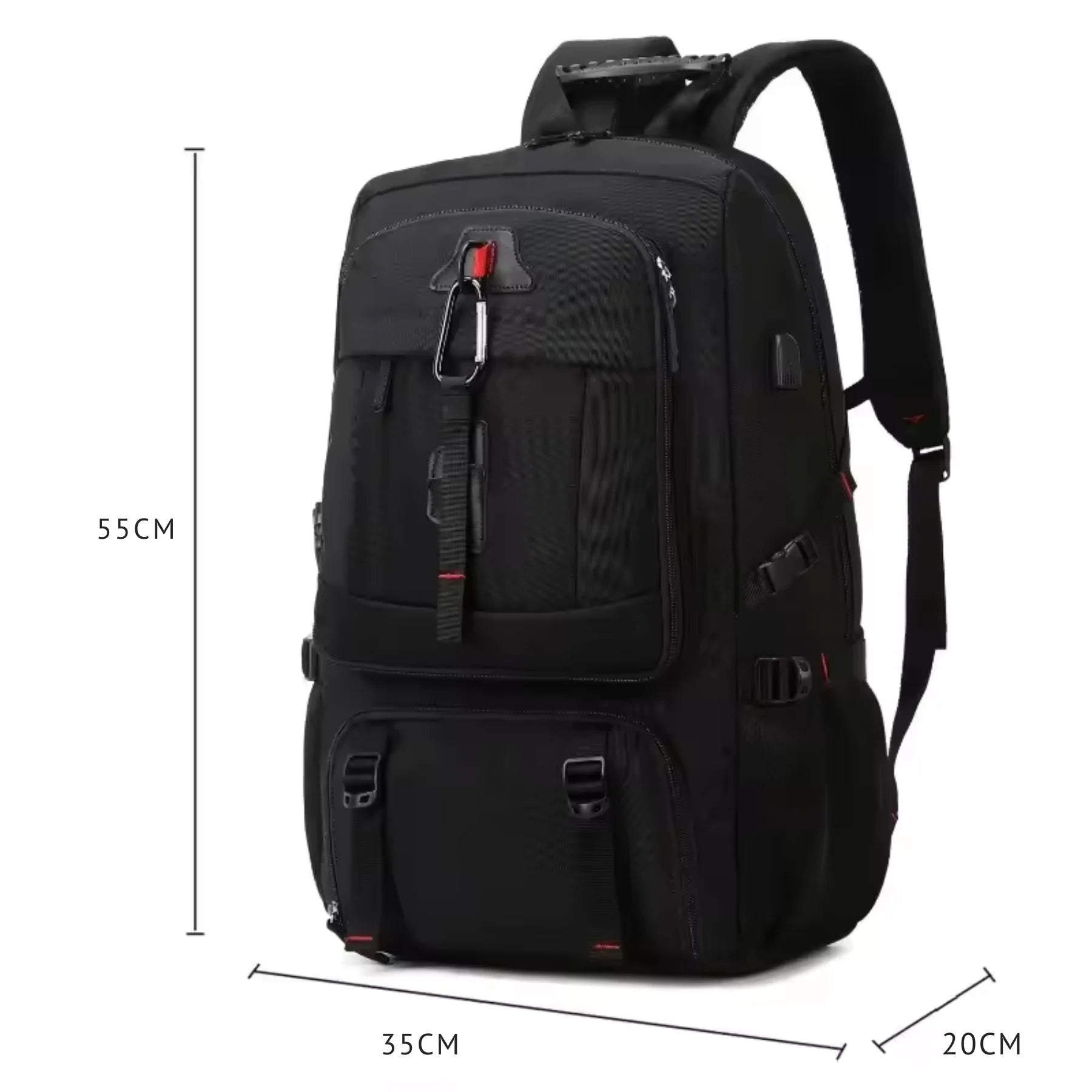 Mochila feminina Trailblazer preta com capacidade real de 50 litros