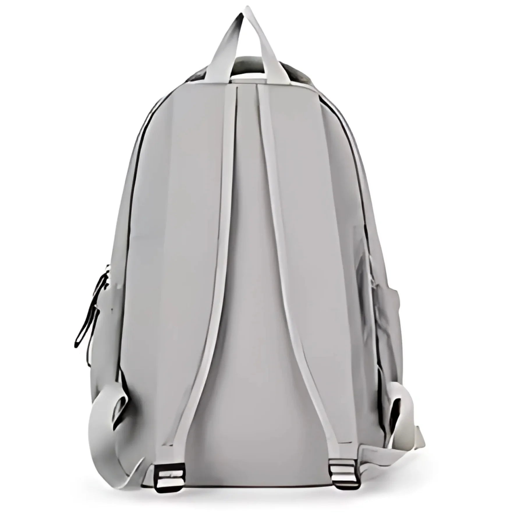 Detalhes da mochila EduWork cinza com z�per duplo refor�ado