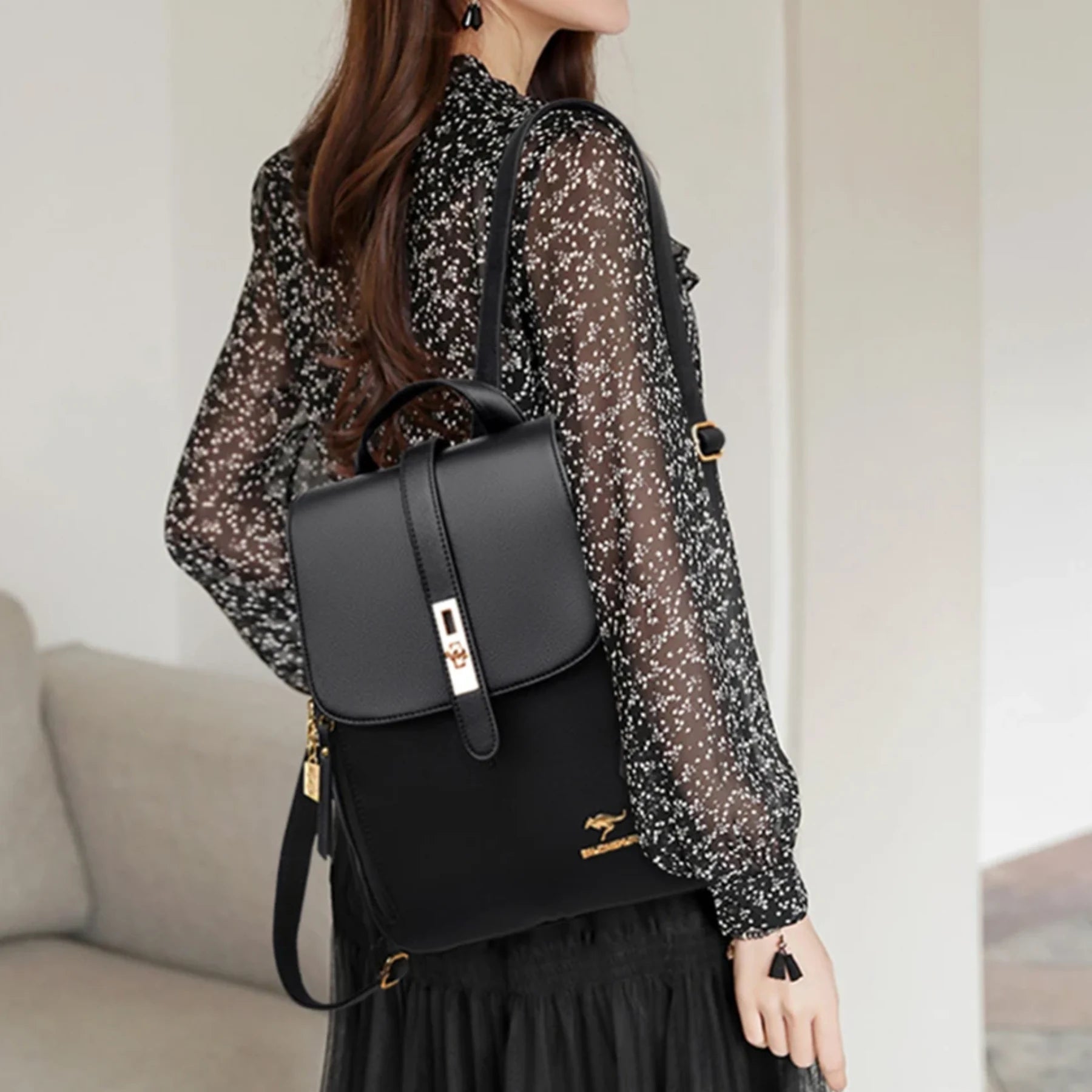 Mochila Feminina Preta KMFFLY