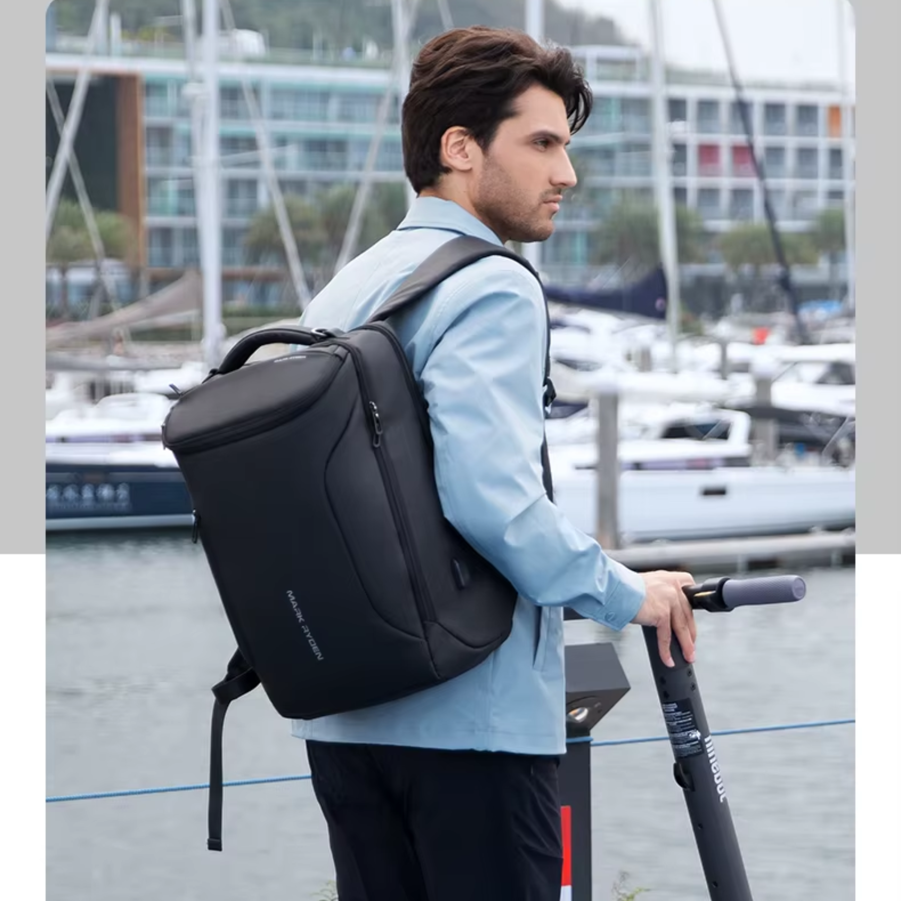 Mochila executiva de viagem Mark Ryden preta impermeável