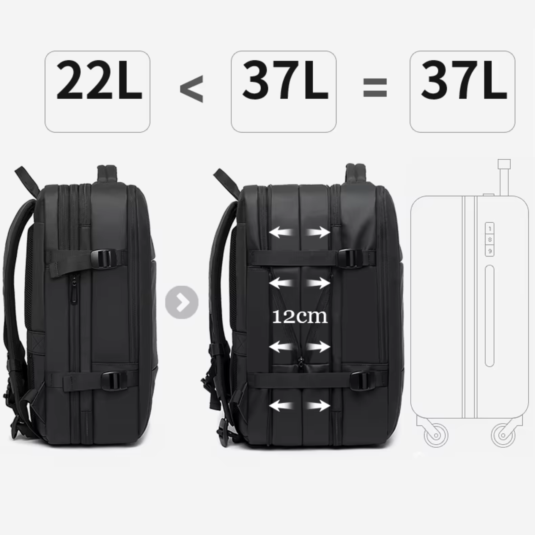 Mochila TechVoyager Pro preta 45L usada em camping e aventura ao ar livre
