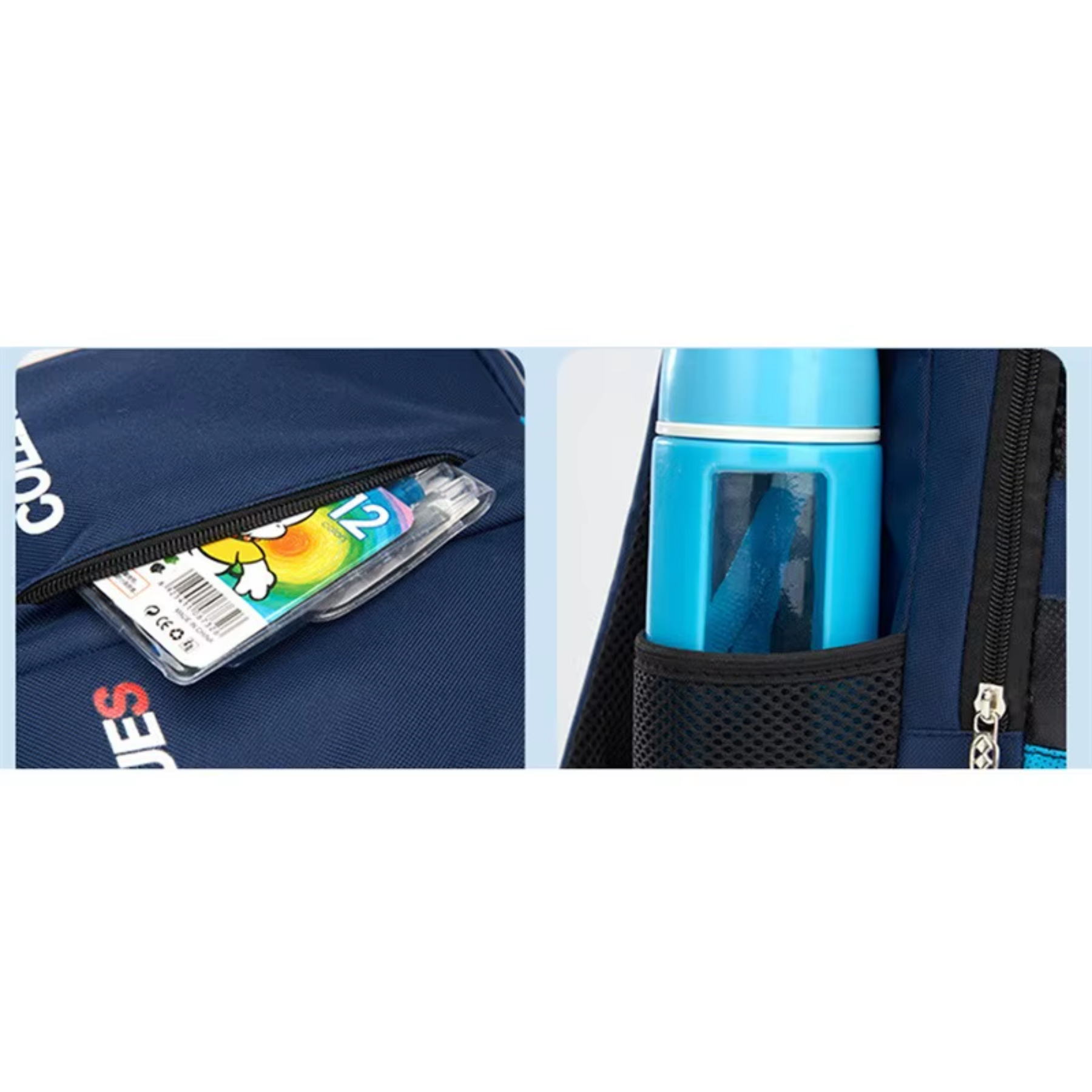 Mochila escolar azul PrimePack resistente e estilosa para meninos