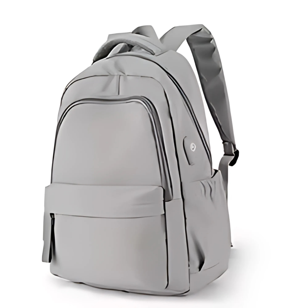 Mochila feminina EduWork cinza impermeável ideal para estudantes