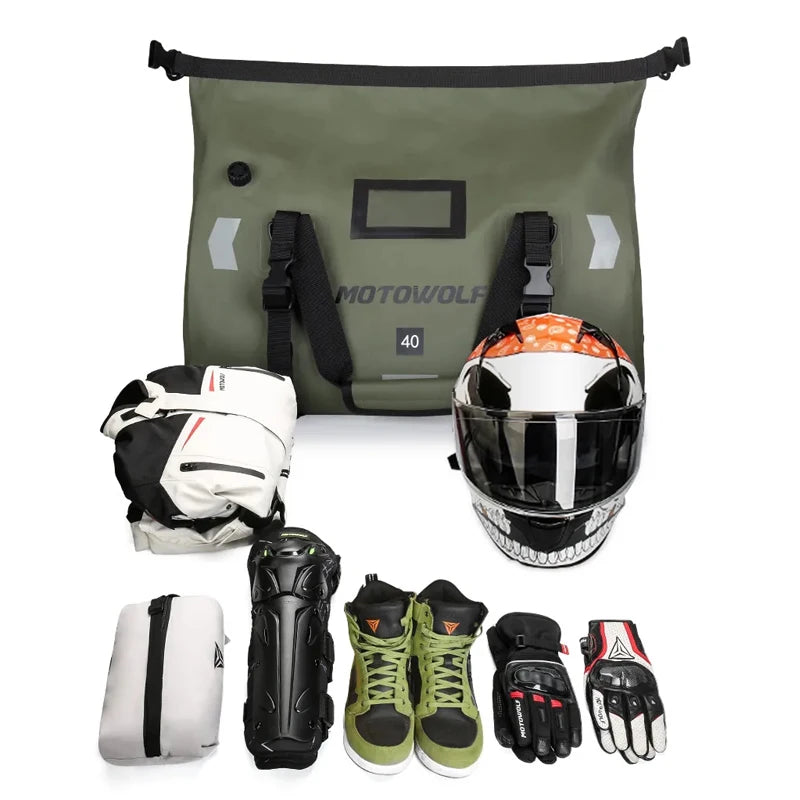 Motowolf - Bolsa Para Motocicleta Impermeável Com Grande Capacidade 66L Bagagem Vip 