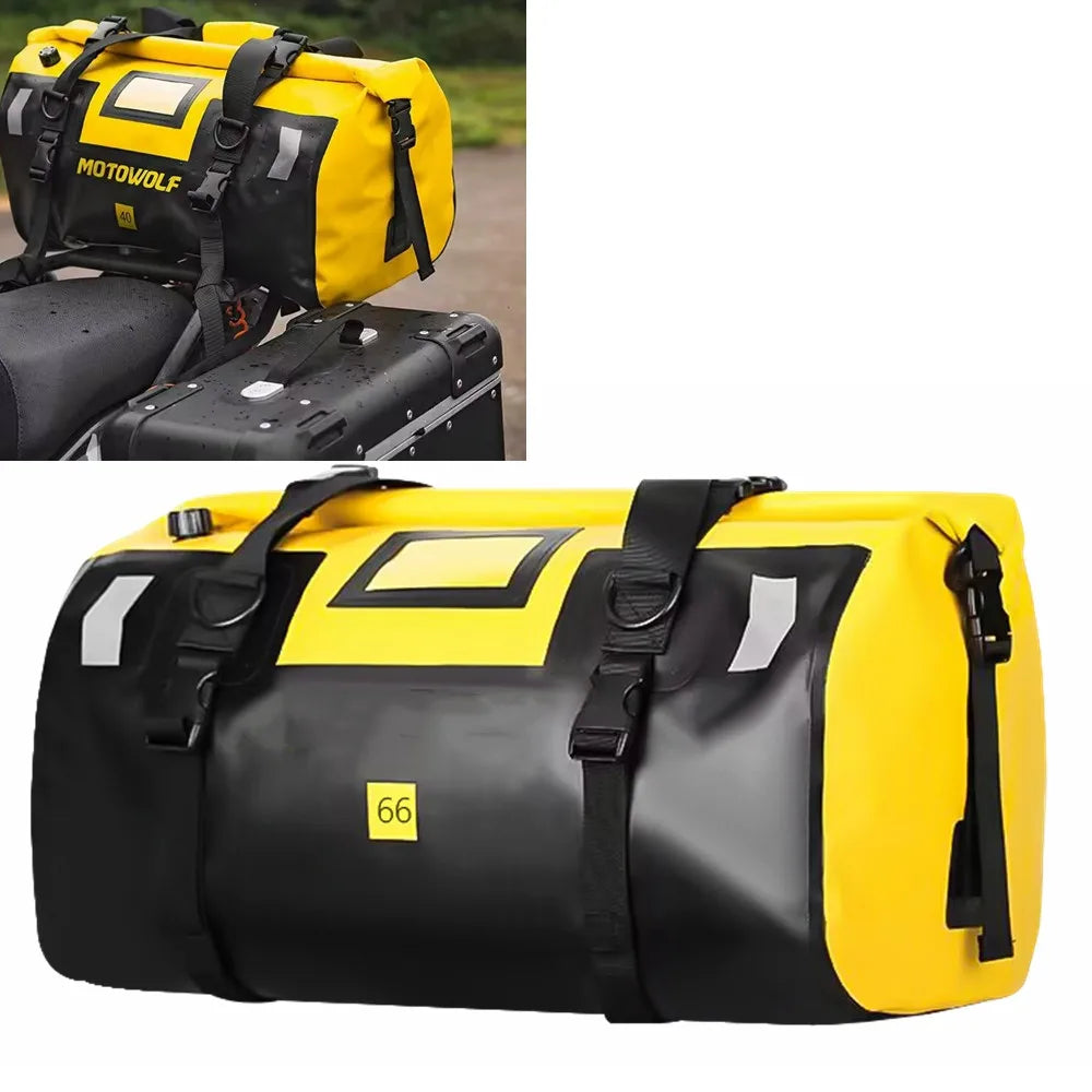Motowolf - Bolsa Para Motocicleta Impermeável Com Grande Capacidade 66L [Bolsa / Mala de Moto] - Motowolf - Bolsa Para Motocicleta Impermeável Com Grande Capacidade 66L Bagagem Vip 