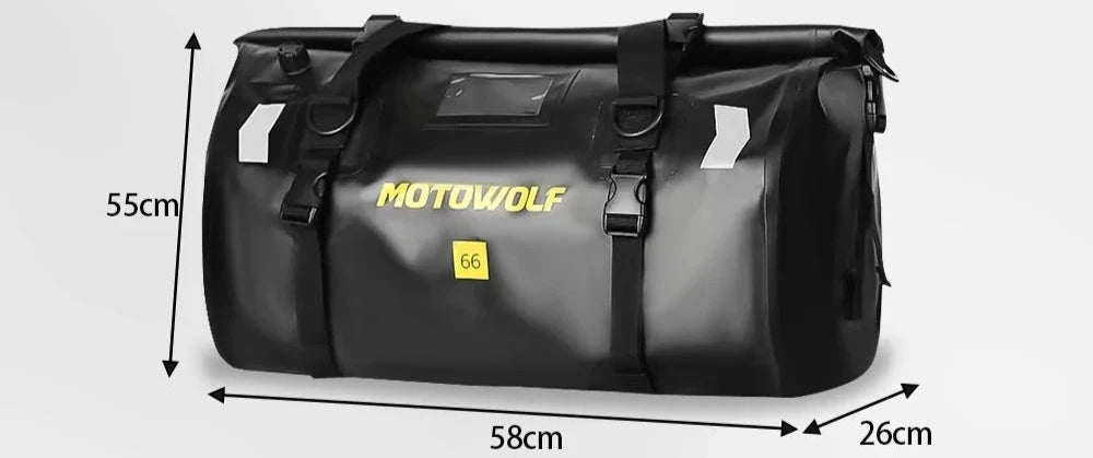 Motowolf - Bolsa Para Motocicleta Impermeável Com Grande Capacidade 66L [Bolsa / Mala de Moto] - Motowolf - Bolsa Para Motocicleta Impermeável Com Grande Capacidade 66L Bagagem Vip 