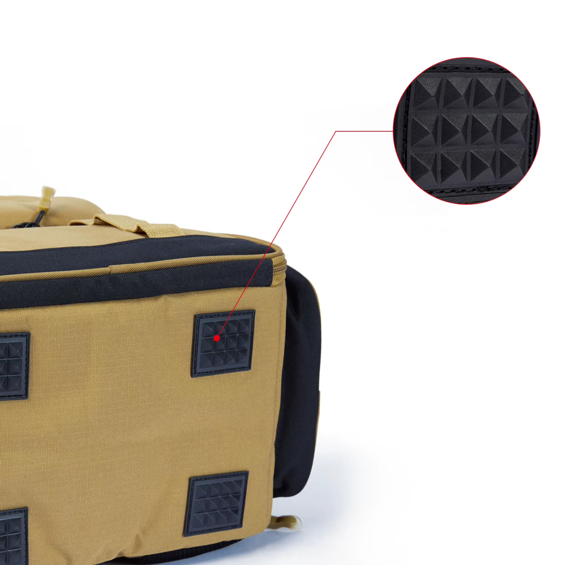 Costas ergonômicas e alças acolchoadas da mochila de pesca RiverTrek bege