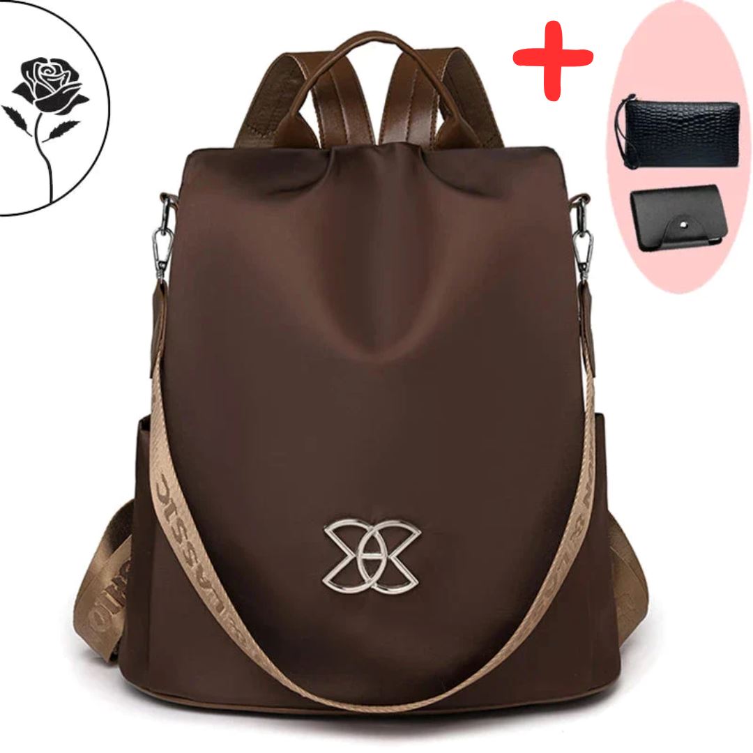 StyleClass - Mochila Feminina Casual + Duas Carteiras de Brinde [Mochila Feminina] - StyleClass - Mochila Feminina Casual + Duas Carteiras de Brinde Bagagem Vip Marrom 