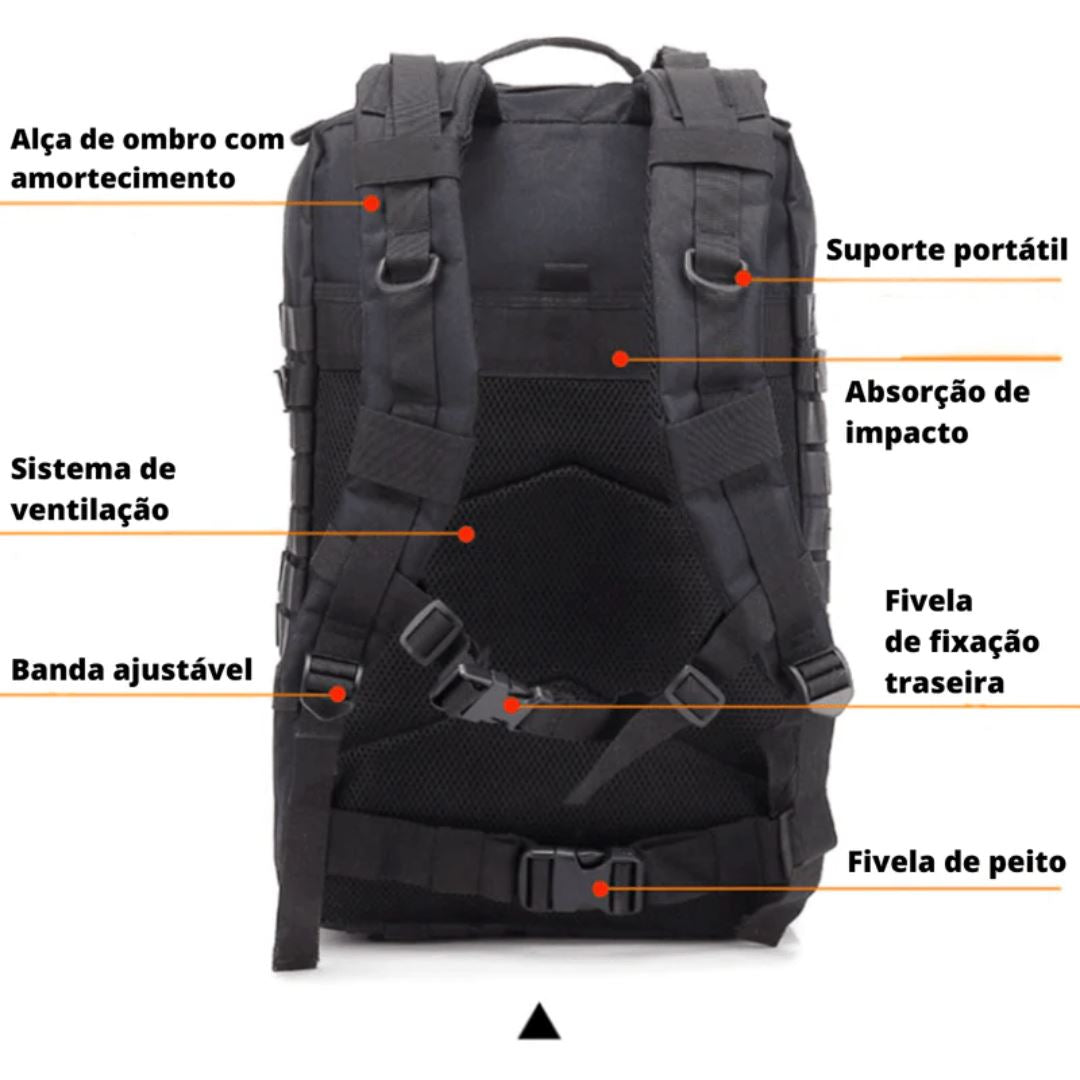 TactiGear Max - Mochila tática impermeável [Mochila Tatica] - TactiGear Max - Mochila tática impermeável Bagagem Vip 