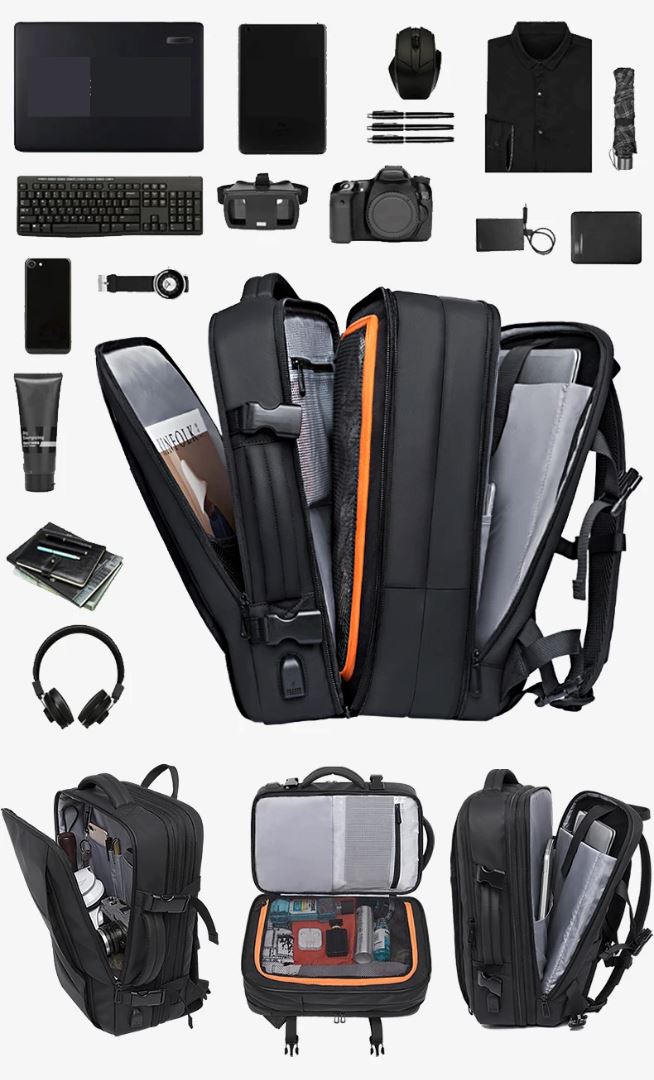 TechVoyager Pro - Mochila de viagem Resistente a Água + 1 Capa de Chuva [Mochila de Viagem] -TechVoyager Pro - Mochila de viagem Resistente a Água Bagagem Vip 