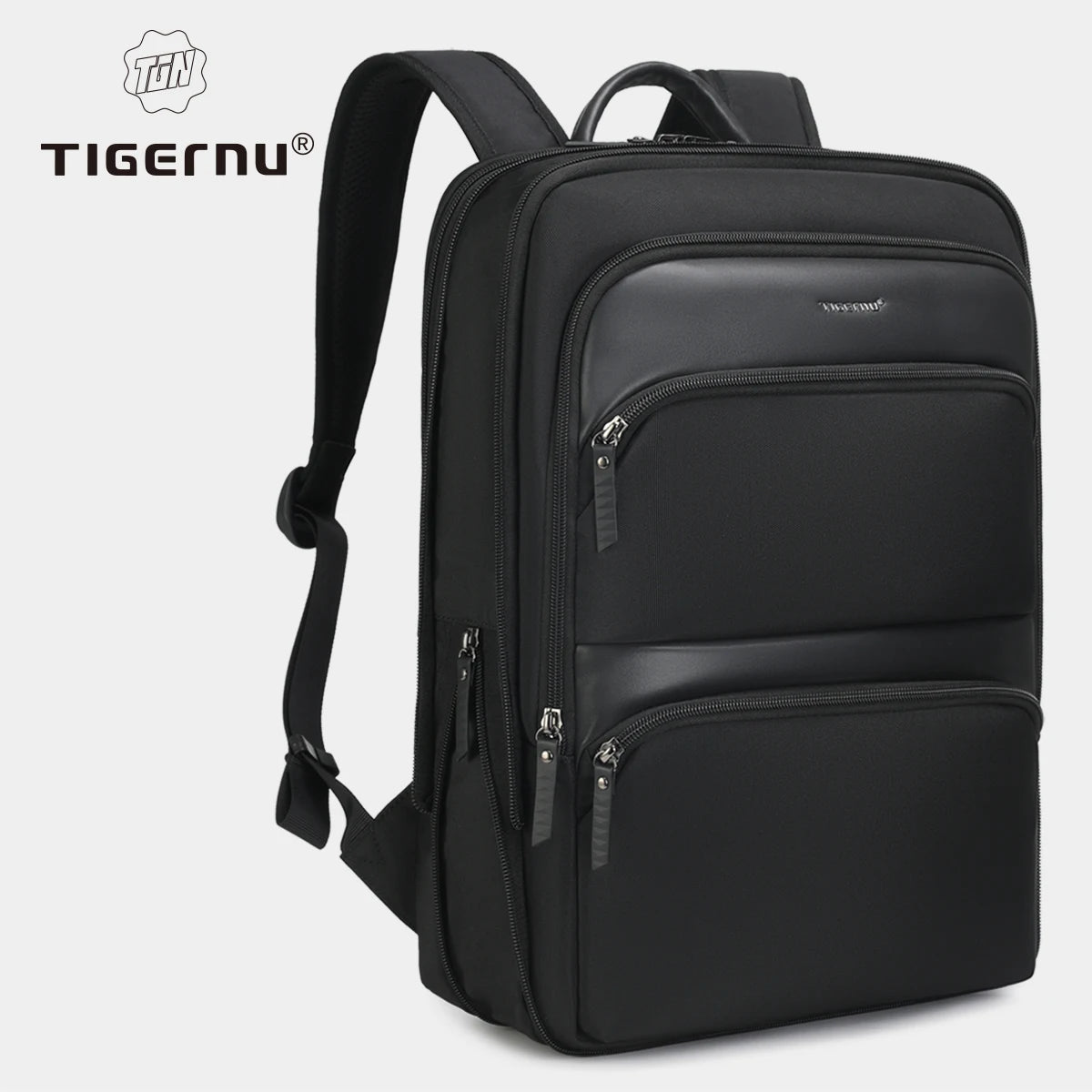 Tigernu - Mochila Expansível Impermeável Para Laptop Bagagem Vip Preto 