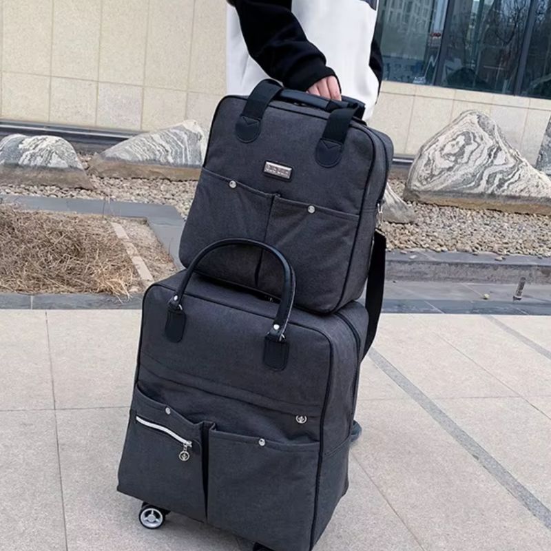 TravelFlex Duffel 2 peças preta para viagens curtas e rotina
