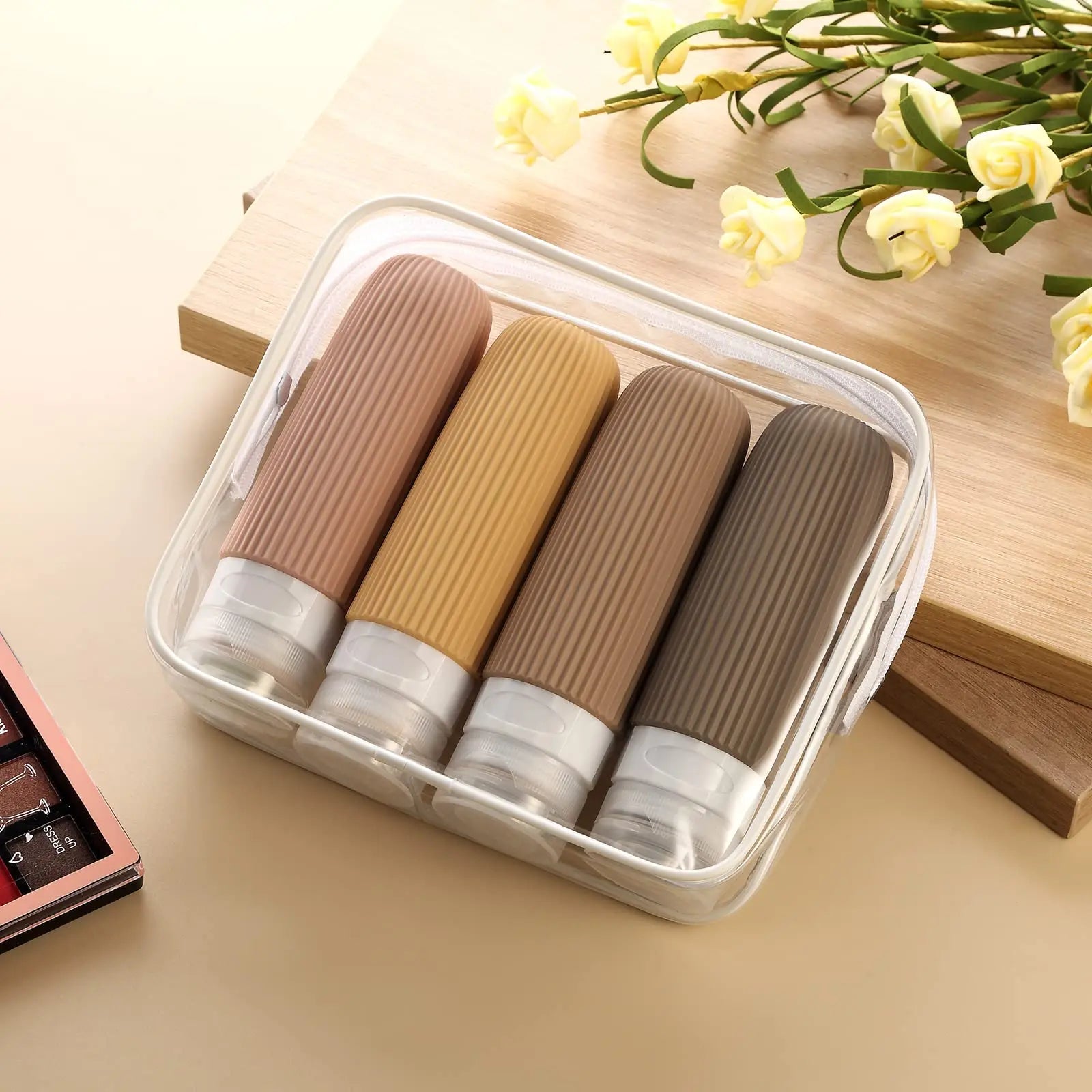TravelSqueeze - Recipientes de Silicone Portáteis Sem BPA à Prova de Vazamento [Acessorios de viagem] - TravelSqueeze - Recipientes Portáteis Sem BPA à Prova de Vazamento Bagagem Vip 
